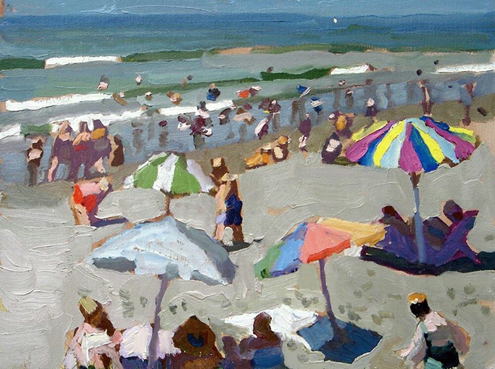 Beach Scene, Oil, Peggi Kroll Roberts, AISM