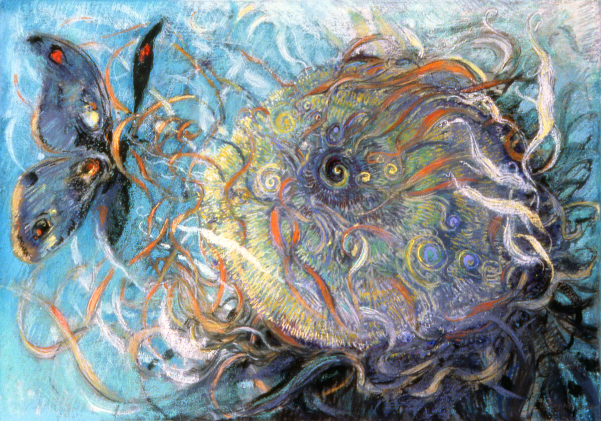 Jimmy Wright, Moth and Sunflower, 29 x 41 in.