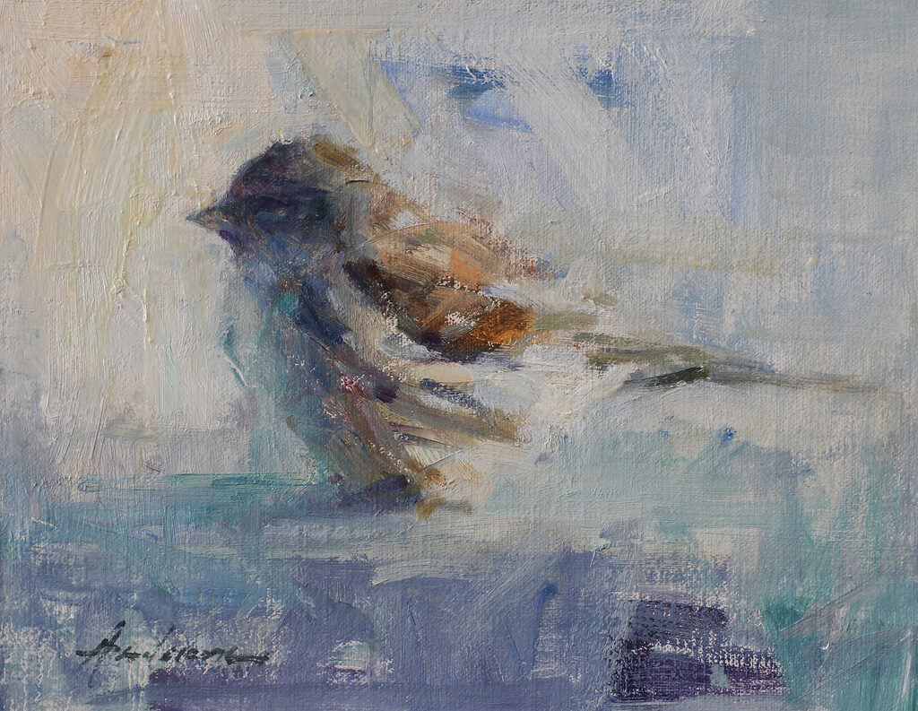 Finch, Oil, by Carolyn Anderson AISM