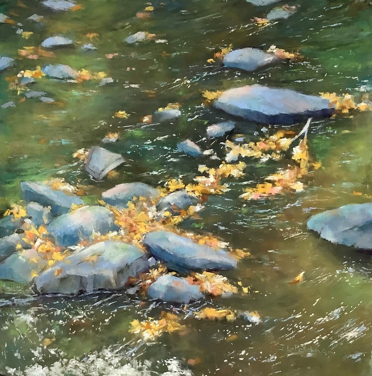 Autumn Leaves in the Nubanusit River by Joelle Feldman