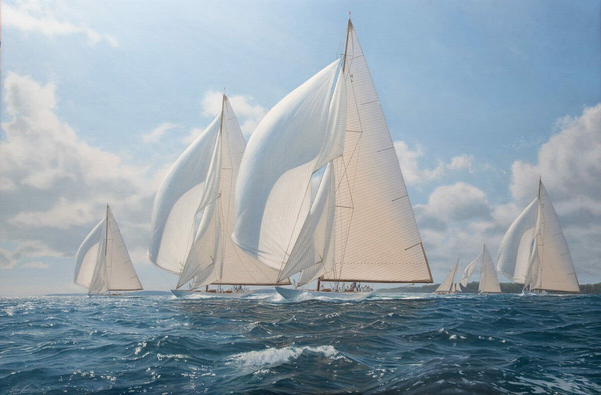 Spinnakers to port J Class Observation races 1930 by Shane Couch