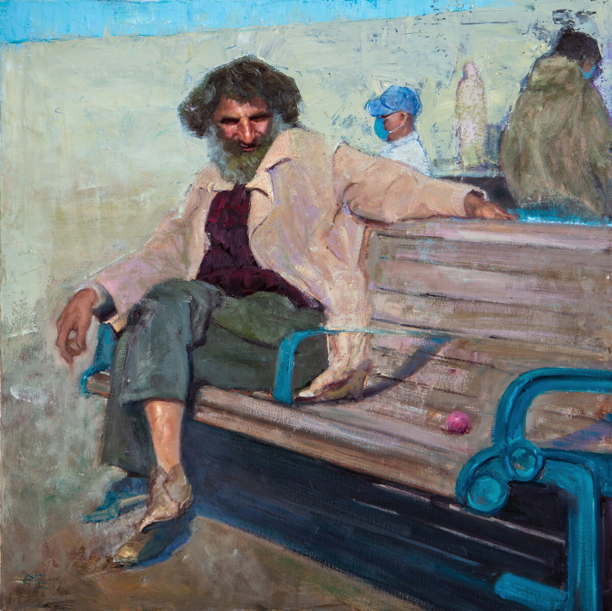 They Say He Is Homeless, Oil, by Ni Zhu