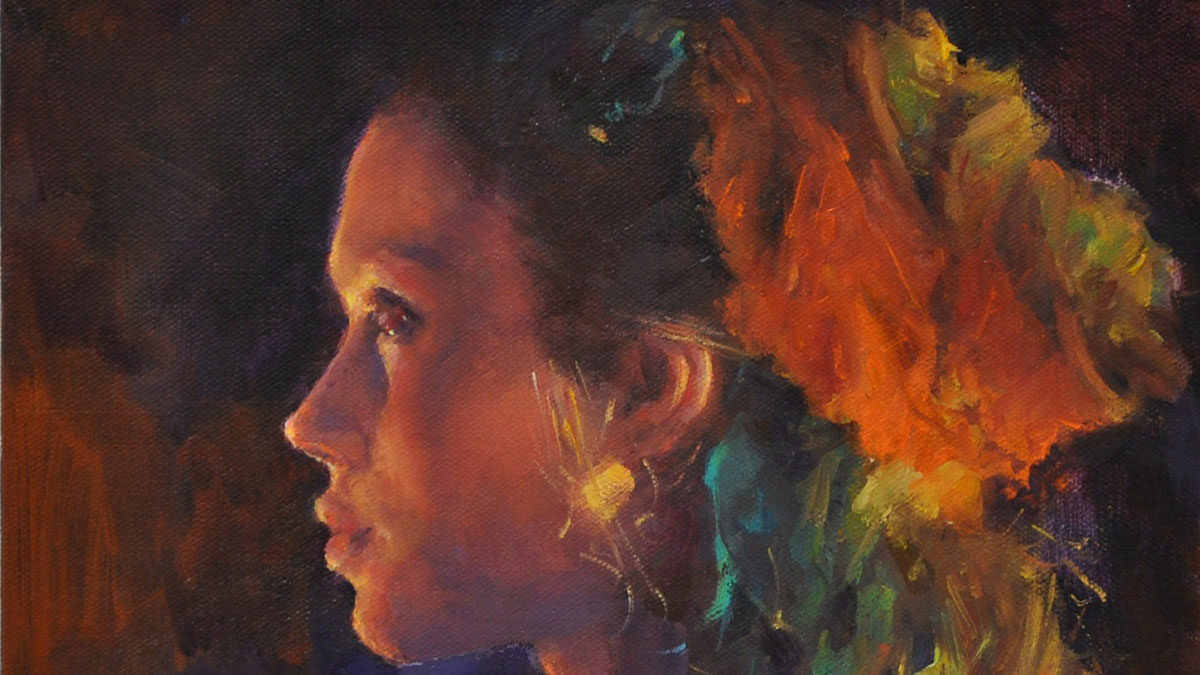 Before the Curtain Rises by Ran Wu, Oil, 12x12 in. October 2024 Best Figure & Portrait