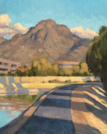 Canal Walk, Oil, 10 x 8, by Tom Conner