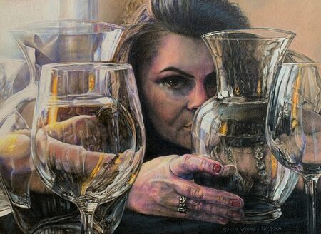 Kevin James Wilson, Reflective Refuge, 27 x 22 in, colored pencils on canson paper